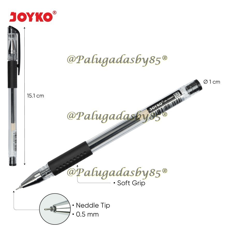 (1 Pak Isi 12 Pcs) Bolpen Joyko JK-100NT King Jeller 0.5 Gel Pen / Pena Gel Joyko JK 100NT / Joyko J