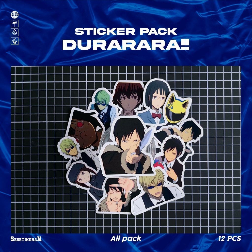 

COD✨ Sesetikeran Pack Anime Durarara !! Sticker Cute Keren Untuk Koper Laptop Skateboard