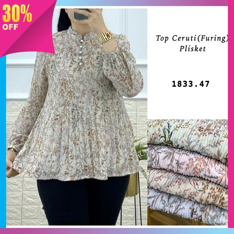Baju Bahan Premium Style Korea Wanita Murah Bagus / Atasan plisket premium Atasan wanita