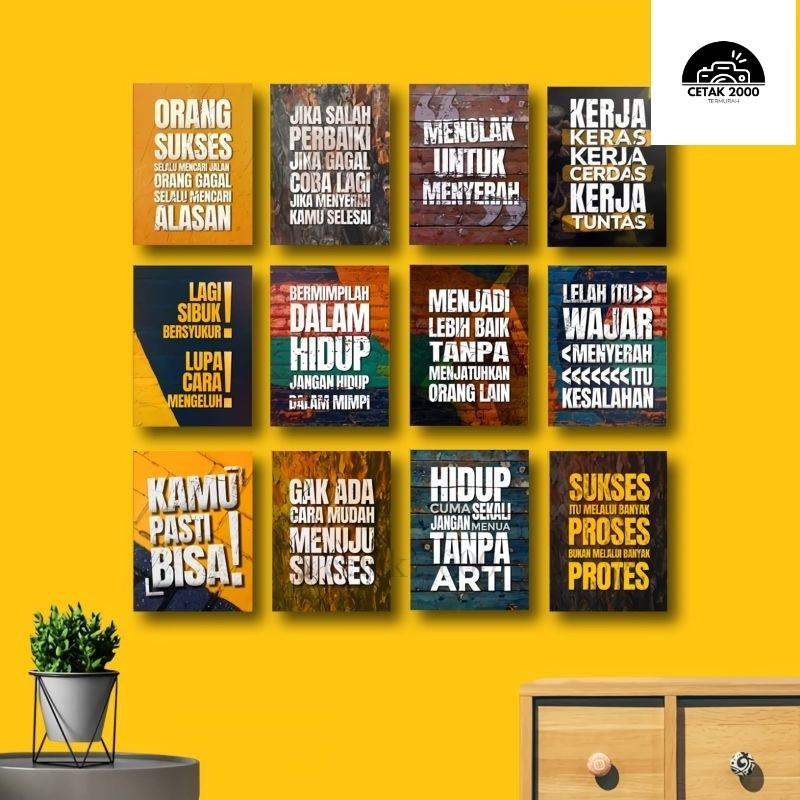 Hiasan Dinding Kantor Poster Kayu Kata Bijak Pajangan Ruangan Quotes Motivasi kolam decor