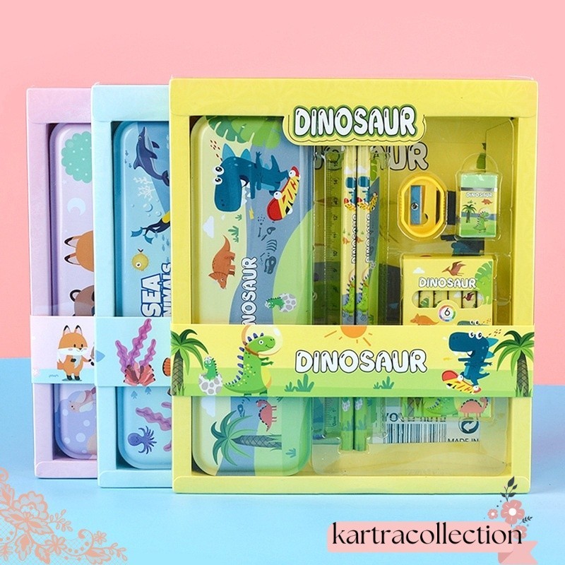

Kotak Pensil Anak Set 7In1 Stationery Untuk Hadiah Anak Sekolah / Kotak Pensil Karakter Murah Stationery Set 8in1 / Alat Tulis Set Tepak Pensil KTC