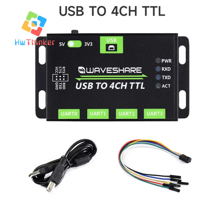 Waveshare Industrial Converter USB TO 4CH 4 Channel 4 CH TTL UART Multiple Serial Port Stable Transm