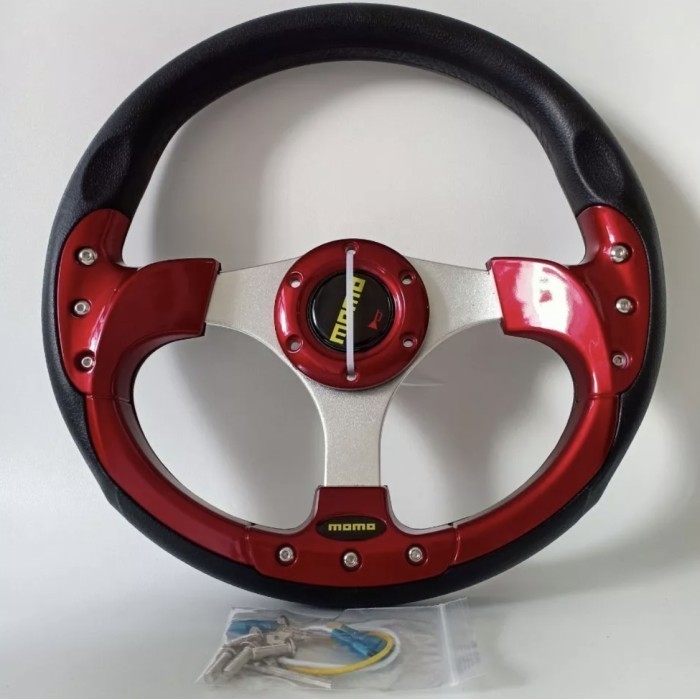 Stir Setir Racing MOMO 14 Inch Merah