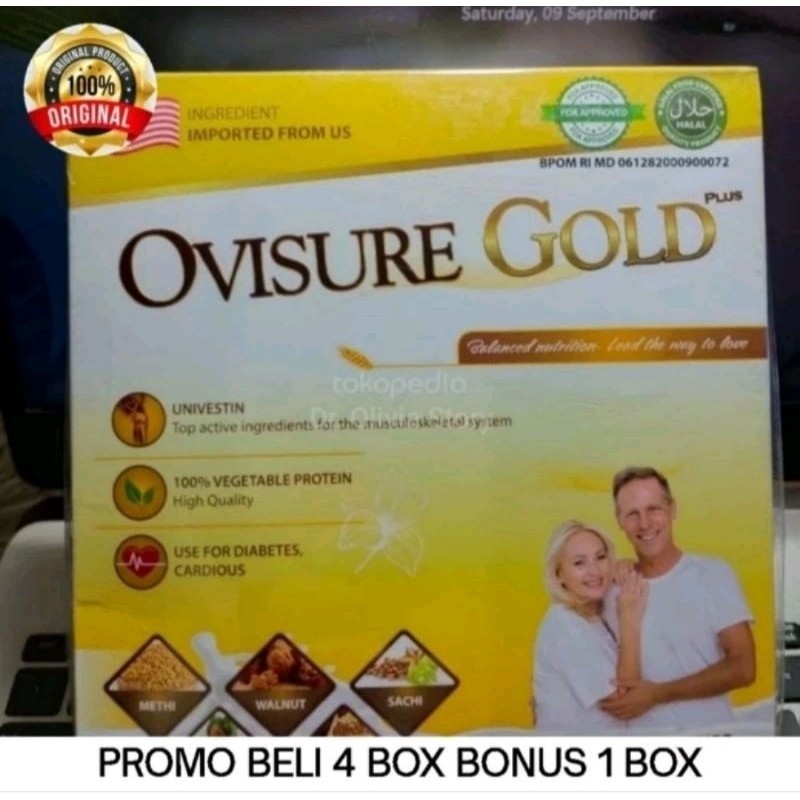 

100% ORIGINAL Ovisure Gold Milk Asli Susu Vitamin Atasi Tulang Nyeri Sendi Otot BPOM