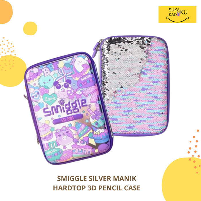 

TERLARIS! SMIGGLE Hardtop Pencil Case 3D Frozen Unicorn Star Wars Kotak Pensil - SEQUIN