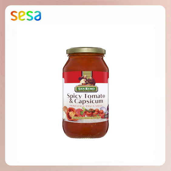 

SAN REMO Pasta Sauce Tomato, Onion, & Capsicum 500gr - Saus Pasta