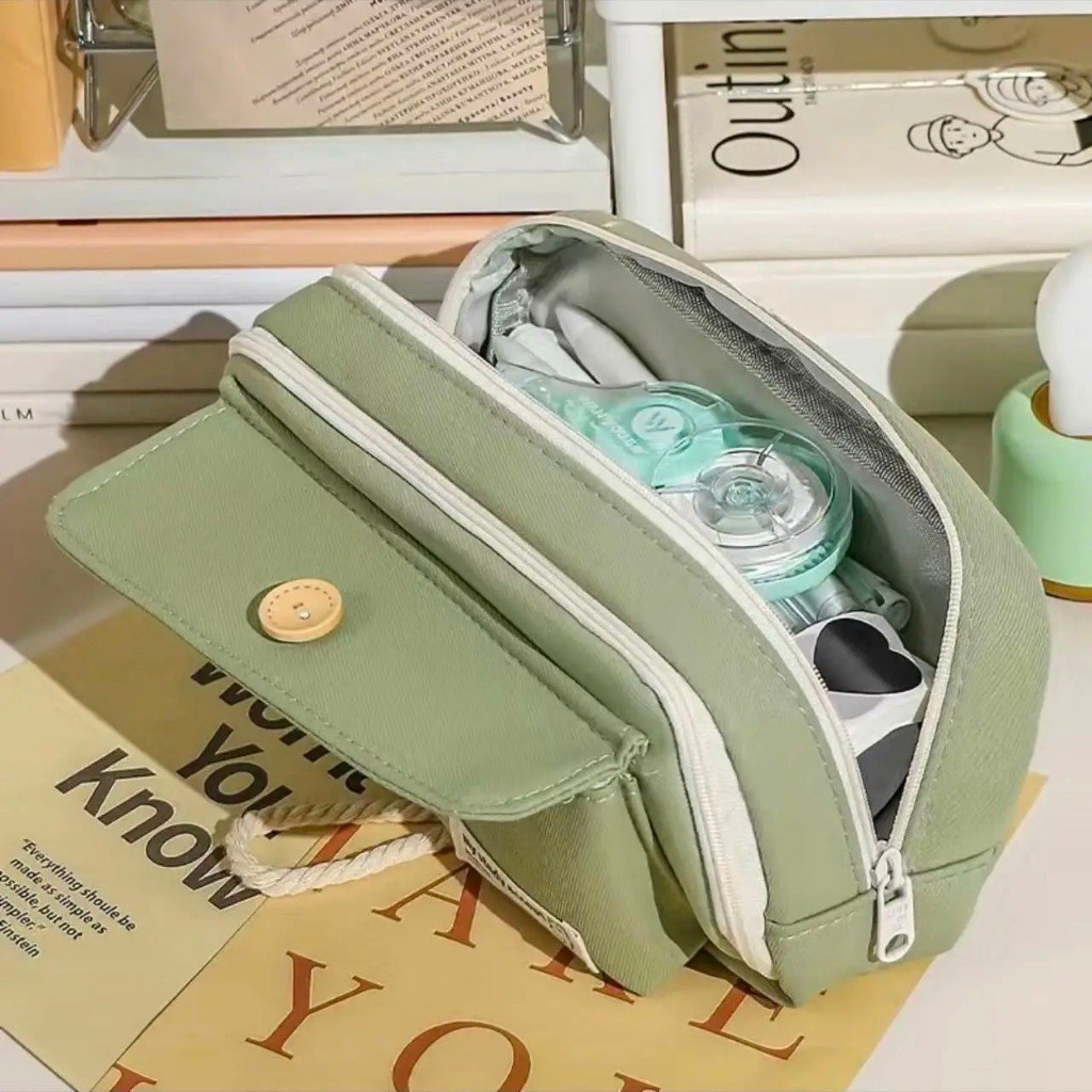 

gk Large Capacity Kawaii Pensil Kapasitas Besar Pensil Tas Kantong Dudukan Kotak untuk Anak
