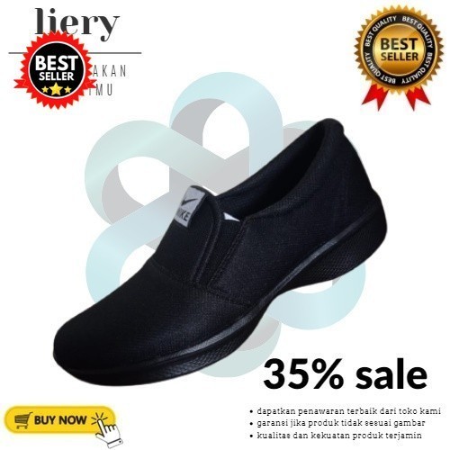 SEPATU SEKOLAH/OLAH RAGA WANITA HITAM POLOS MODEL TERBARU