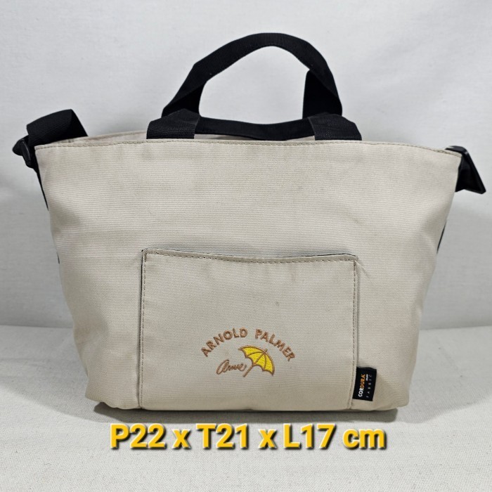 Arnold Palmer Japan original shoulder tote hand bag 2 way Kanvas tas selempang bahu jinjing white pu