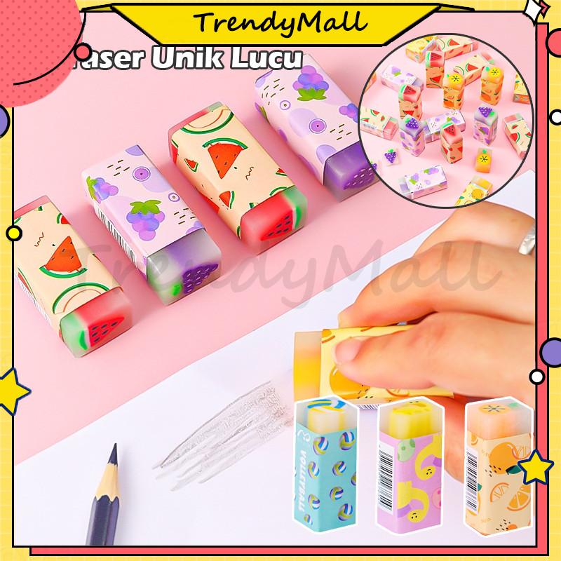 

penghapus pensil motif animal buah/Eraser Unik Lucu/Eraser Pencil Warna Warni Lucu