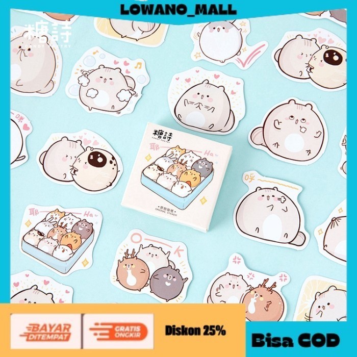 

[[LOWANOMALL]] TERLARIS Fat Mouse Sticker Pack Cute Lucu Stiker Scrapbook Journal Isi 45 Pcs COD
