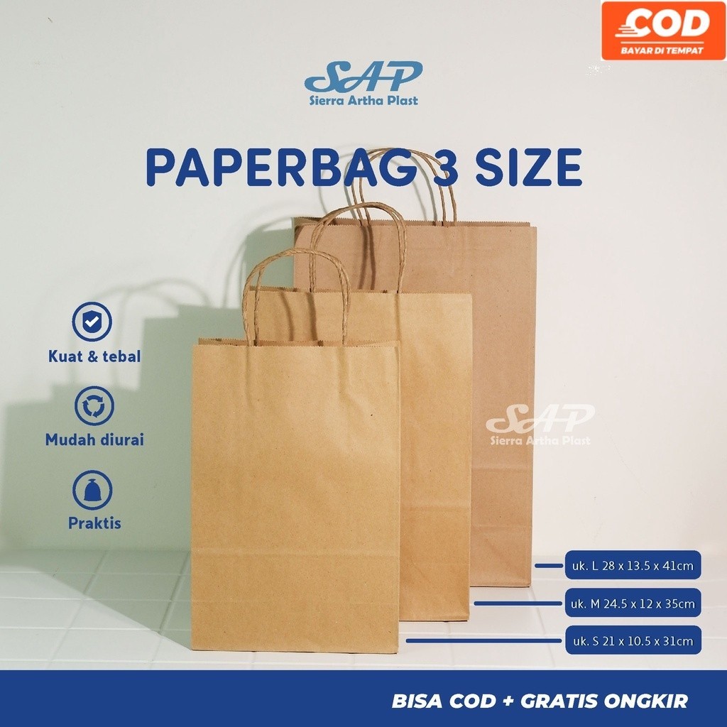 

Paper Bag Polos Tali Kertas | Paper Bag Polos Coklat | Paper Bag Kraft | Paper Bag Kado | Paper Bag Souvenir Packaging Olshop