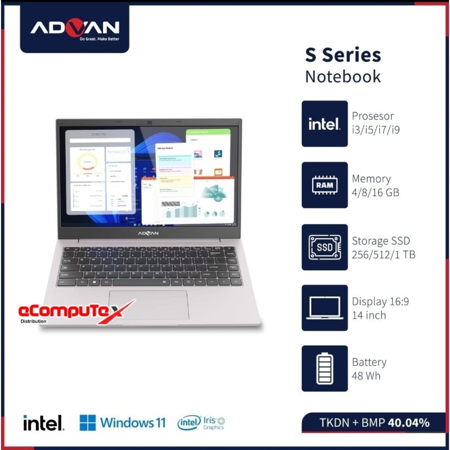 Laptop Advan S7-15S - i7-1165G7 16GB 512GB 14" - TKDN RESMI