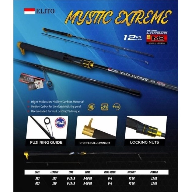 Joran Galatama Ikan Mas Elito Mystic Extreme 180cm Ring Fuji Bahan Carbon im8