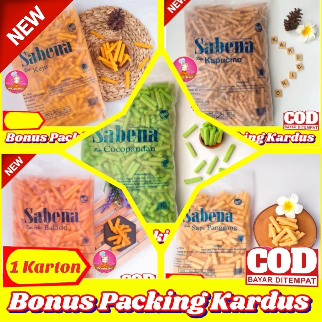 

Sabena Stik Semua Aneka Rasa 1 Karton / 1 Dus / Sabena Stik Mix All Varian Rasa - Cemilan Ribhun