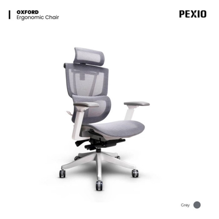 Kursi Kantor Pexio Oxford Ergonomis Office Chair - Grey