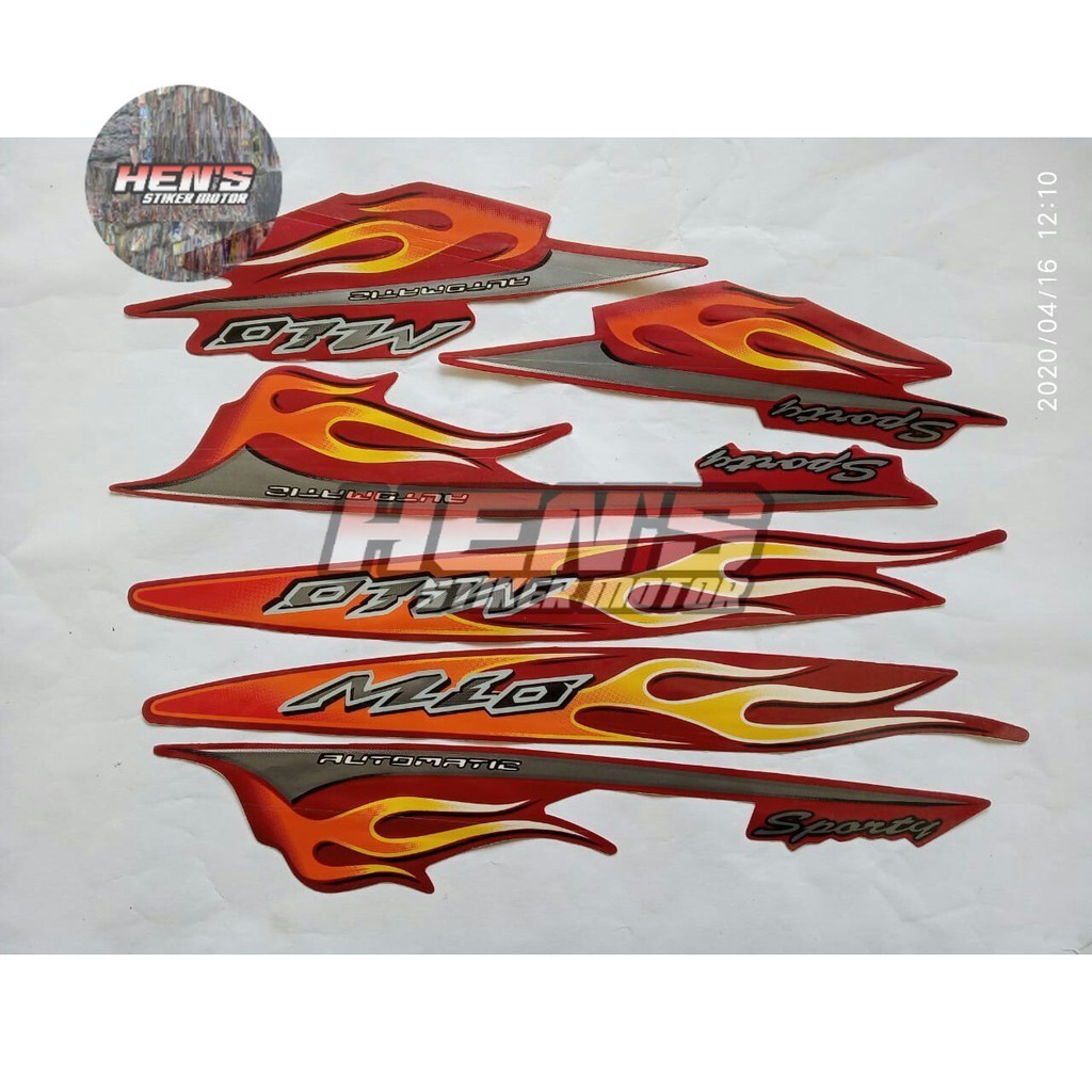 Stiker motor mio sporty 2006 merah