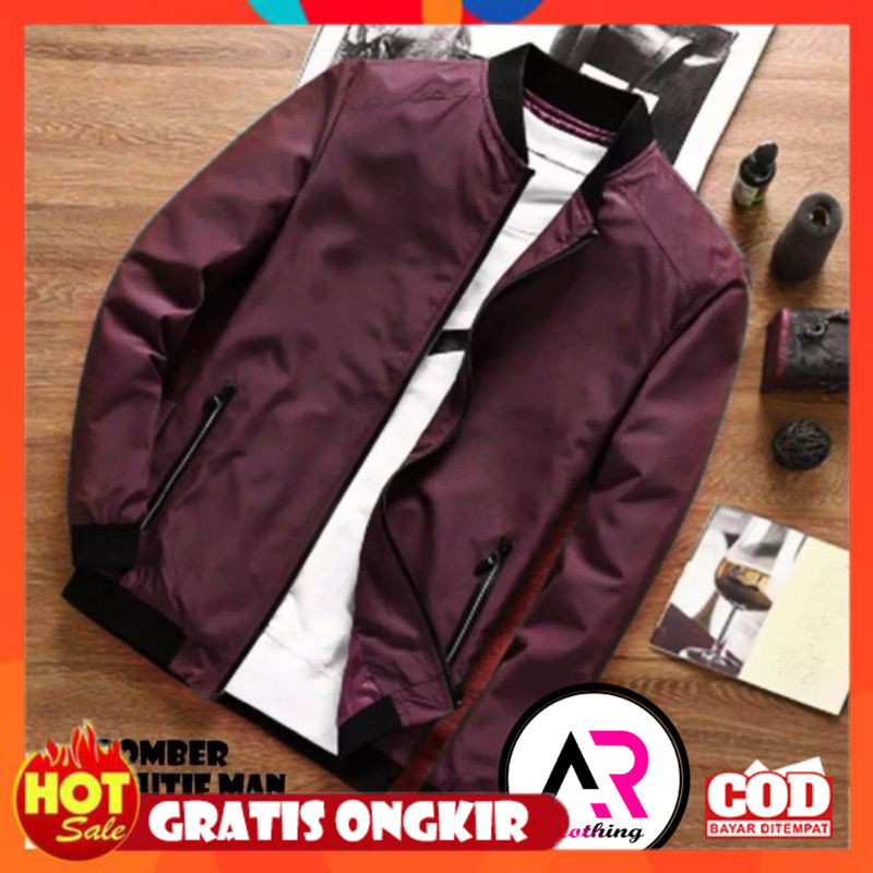 BAHAN HALUS ADEM TEBAL / JAKET PRIA/ JAKET BOMBER POLOS / JAKET BOMBER PRIA ANTI ANGIN