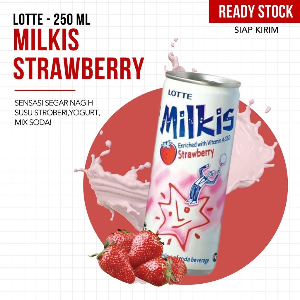 

Lotte Milkis Strawberry 250 ml (TERMURAH)