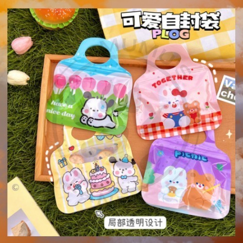 

PLASTIK PAPER BAG ZIPLOCK MOTIF LUCU KEMASAN COOKIES CANDY SNACK BOCIL POUCH AKSESORIS ANAK S-PO005