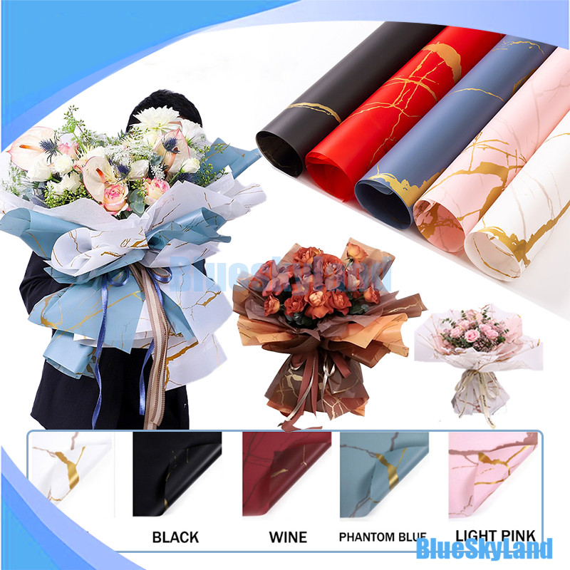 

Marble Pattern Cellophane / Flower Wrapping / Gold Marble / Cellophane / Waterproof