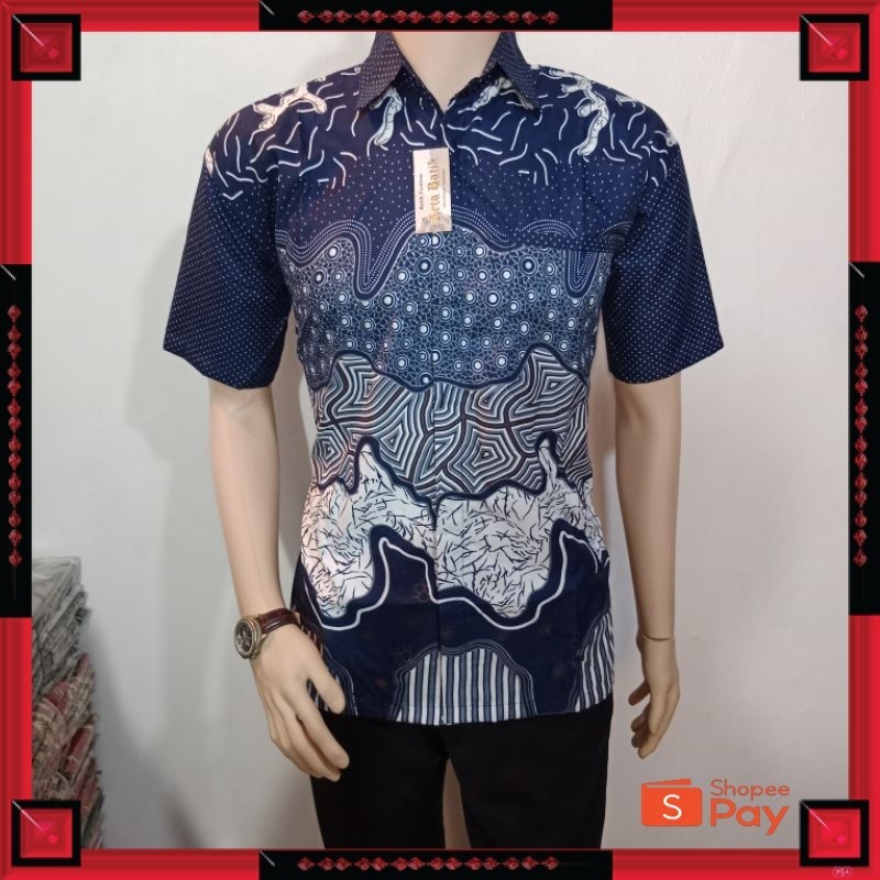 [PREMIUM ORIGINAL] hem batik abstrak navy original arta batik super KODE 007 batik premium batik bin