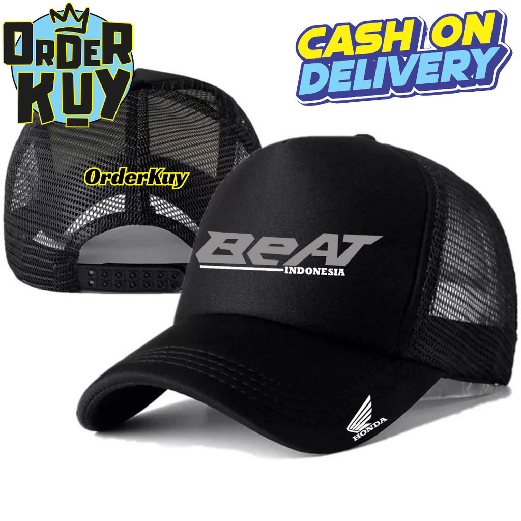 OrderKuy Topi Trucker HONDA BEAT - Topi Distro HONDA BEAT Logo - Topi HONDA BEAT Premium - Topi Pria