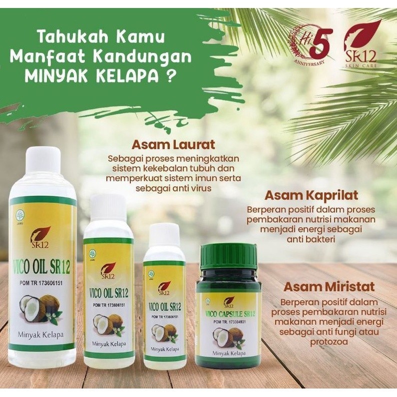 

VCO VICO OIL SR12 / Minyak Kelapa Murni 100% SR 12 / 60ml 100ml 250ml Kapsul / Mengobati Luka Ruam Bayi Jamur Koreng / Original Official