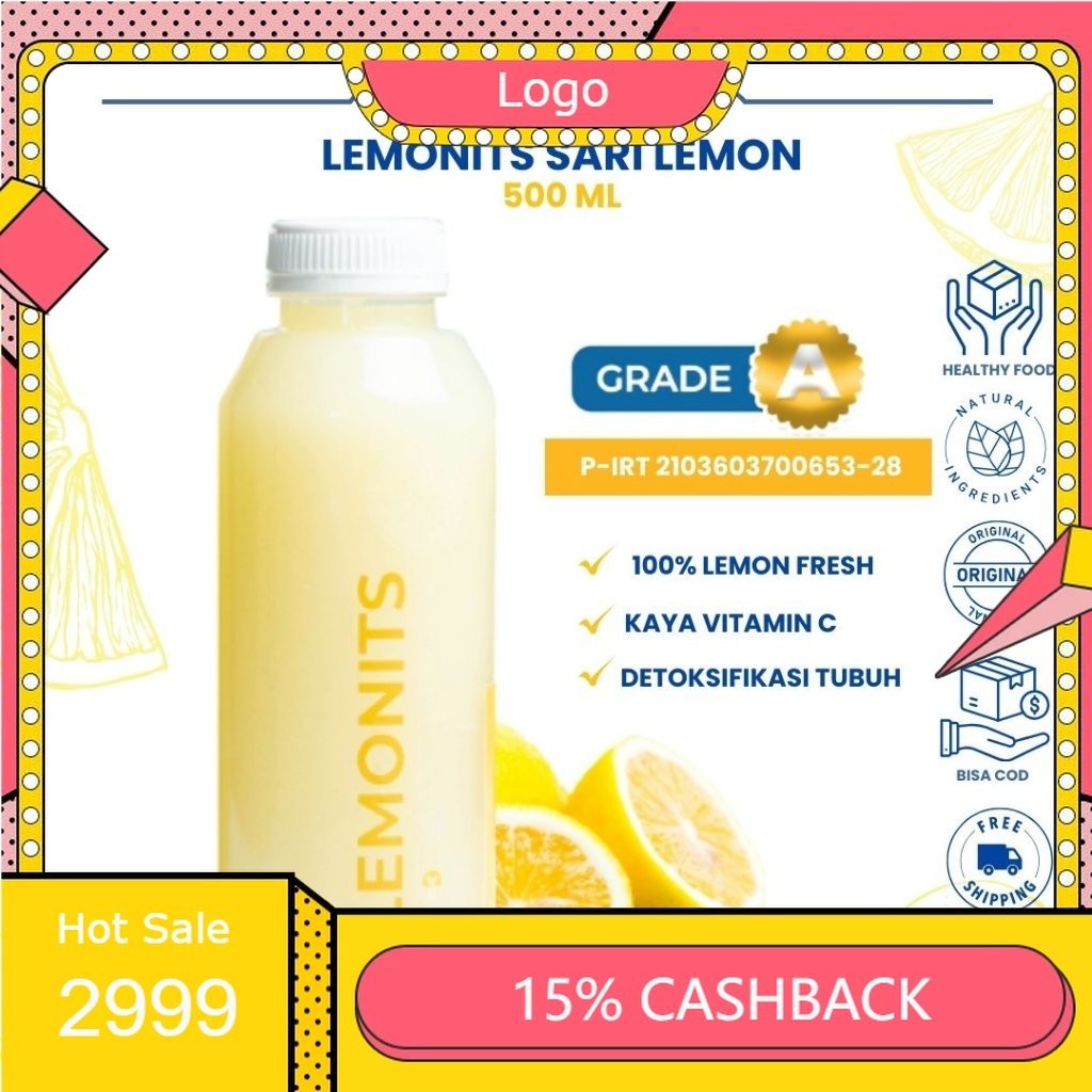 

Sari Lemon Asli Lemonits 500 ml Original Minuman Diet Alami Detox Sehat