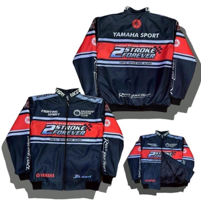 DISKON- Jaket Nascar Racing Yamaha RX King Jaket Racing Rx King Pria Wanita - Rx King Hitam, L