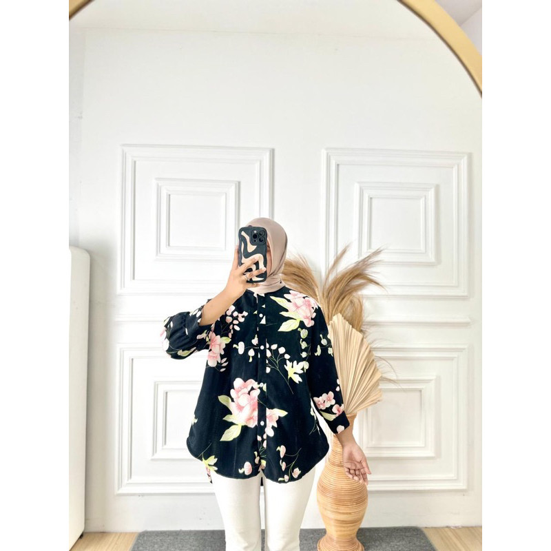 AZ.FS - RFS OOTD Blouse Wanita Lengan Panjang Leher Berkerah /JENNY BLOUSE CTN ZANICA TUNIK / Atasan