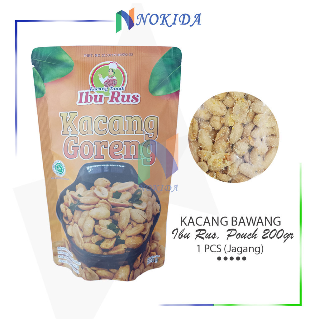 

Nokida Kacang Bawang Ibu Rus [Jagung/200gr/1 Pcs] / Kacang Goreng Jeruk Cemilan Kering Gurih Asin Manis Pouch Foil 200 Gram