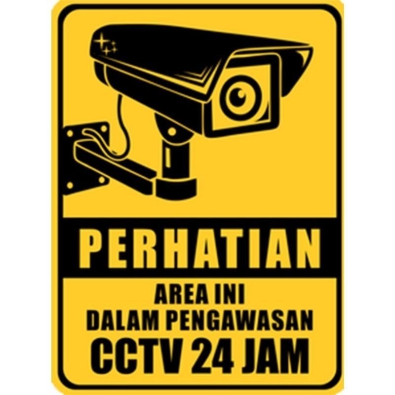 Stiker CCTV /sticker pengaman rumah / stiker cctv kantor /stiker eksterior rumah