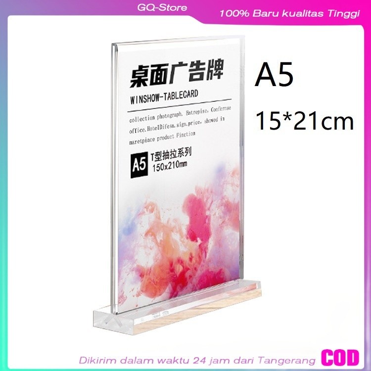 

Kartu Meja Akrilik Kartu Meja A5 Desktop Display/HD Transparan Wendagn Dasar Menebal Card Stand