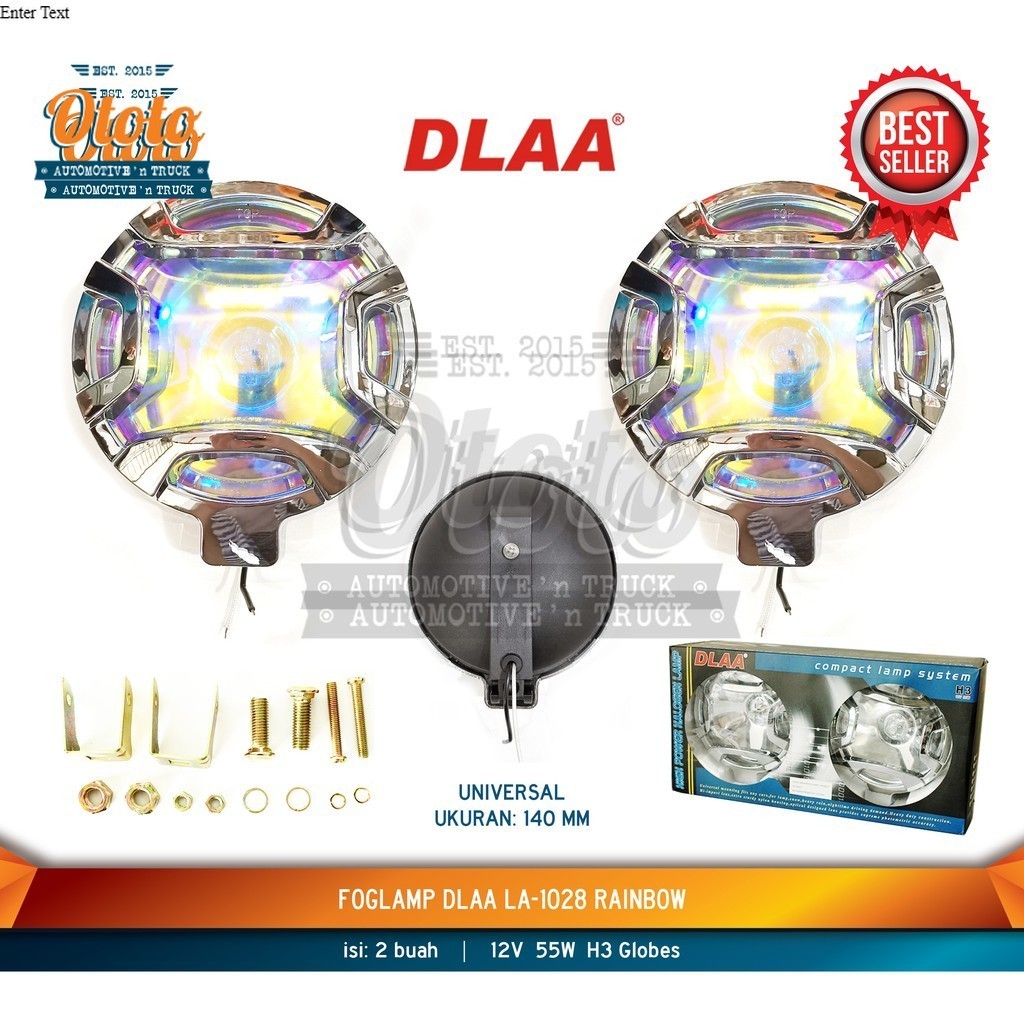 Fog Lamp Lampu Kabut Universal DLAA LA-1028 Rainbow Pelangi Gold