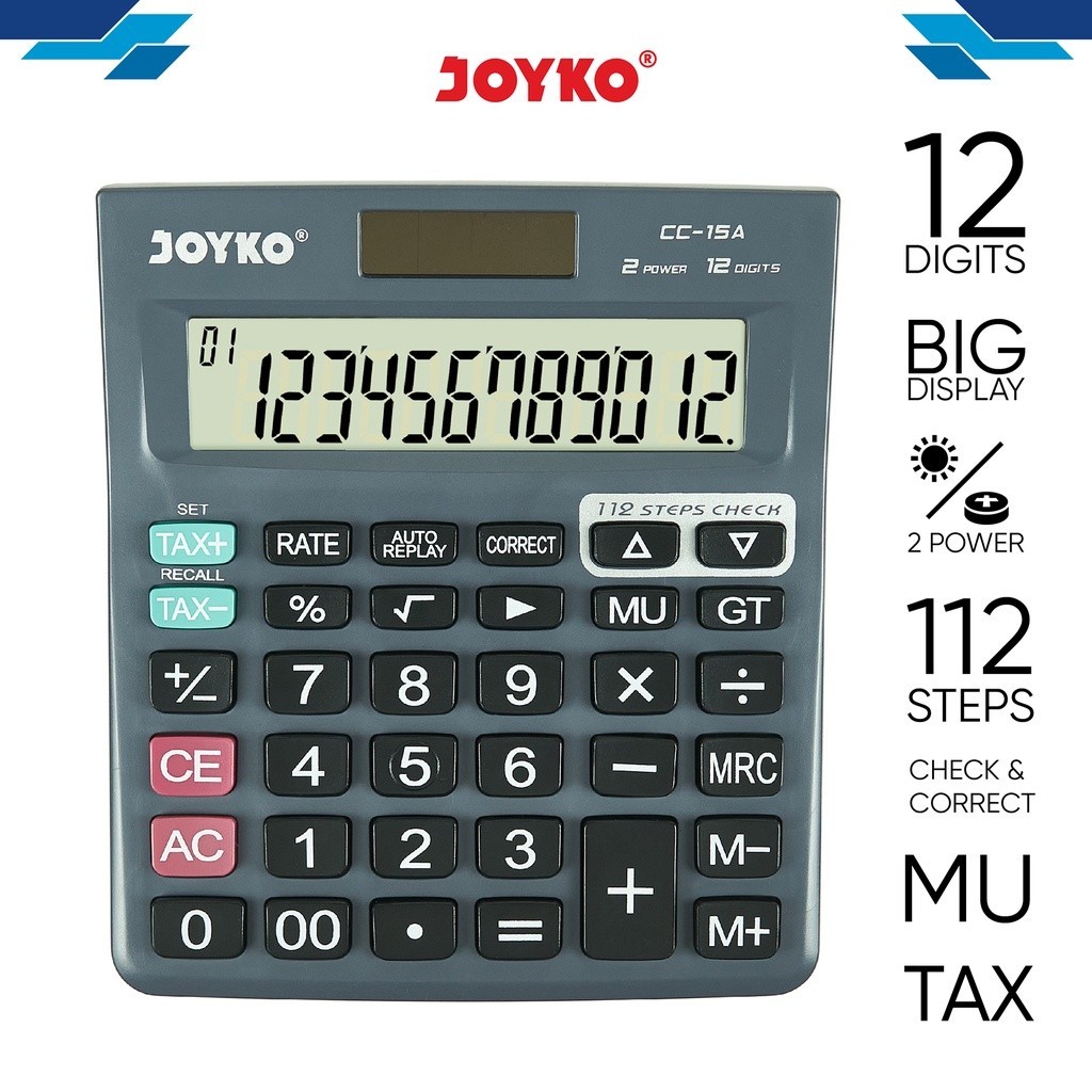 

Calculator Kalkulator Joyko CC-15A 12 Digits Check Correct