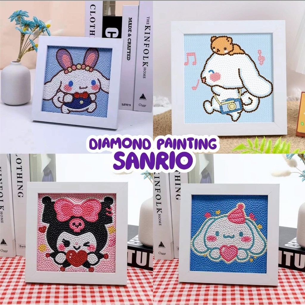 

CINAMOROLL KUROMI Diamond painting set lengkap Mainan Anak DIY Diamond Painting wedding Edition Cartoon Kerajinan Lukis Berlian 5D/DIY Gambar SANRIO