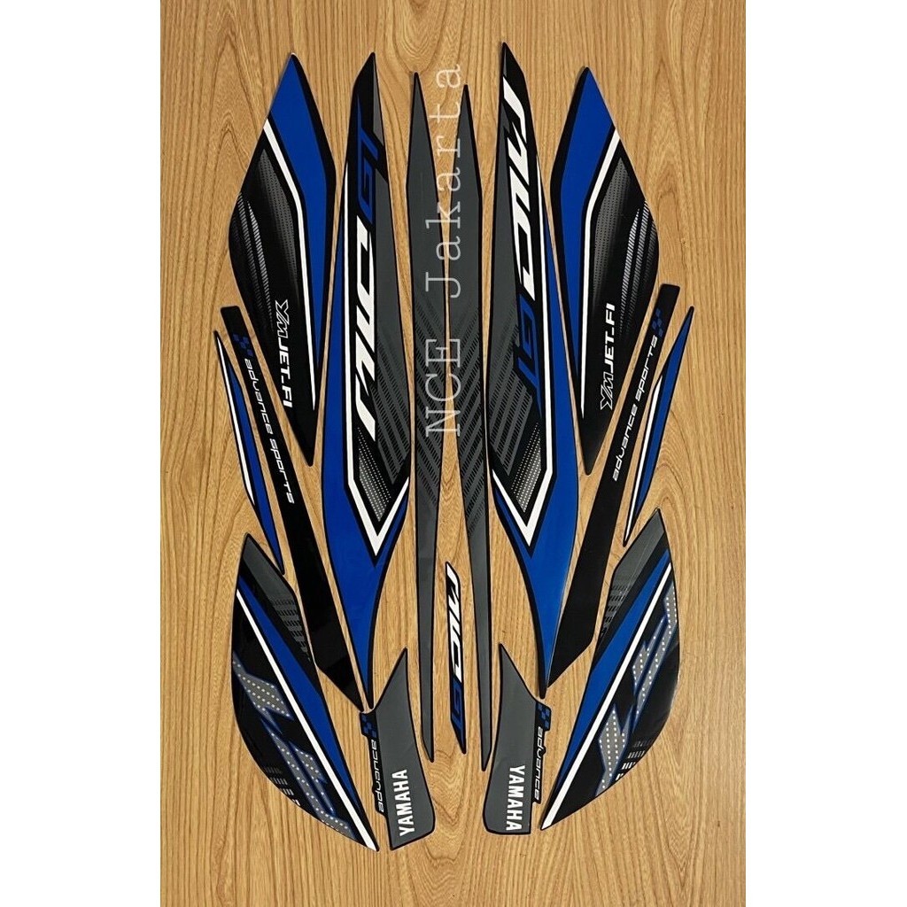 STIKER STRIPING MOTOR MIO GT 2013 BIRU HITAM