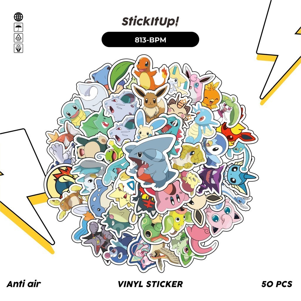 

COD✨ 100 Pcs Stiker Pack Pokemon V4 Lucu Aesthetic Vynil Waterproof untuk Freebies Sticker Buku Journal Casing HP Laptop