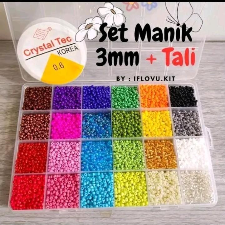 Manik Payet Pasir 3mm 8/0 1 Box 24 Warna Manik Jepang Bahan Kerajinan Dan Morance Murah