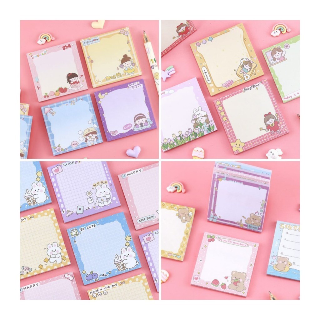 

HFM Sticky Nptes 50 Lembar Memo Cute Cartoon