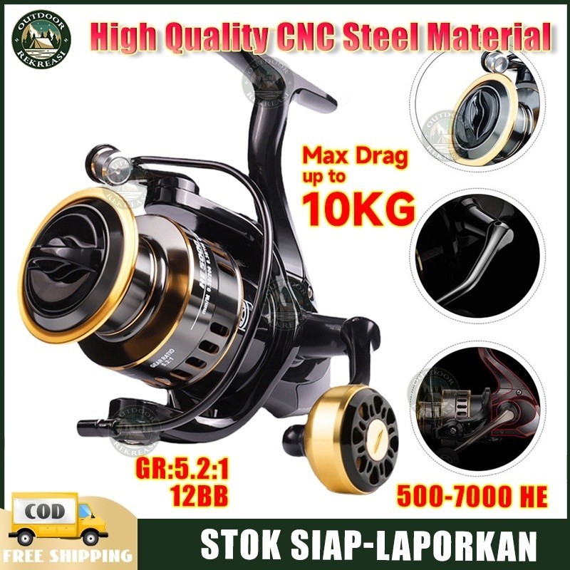 Reel pancing Gulungan pancing logam penuh reel 500-7000 10Kg Reel Pancing Murah Kuat Power Handle Re