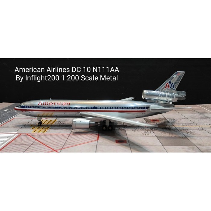 AIRCRAFT DIECAST American Airlines DC 10 N11AA By Inflight200 1:200 Skala Metal DIECAST PESAWAT TERB