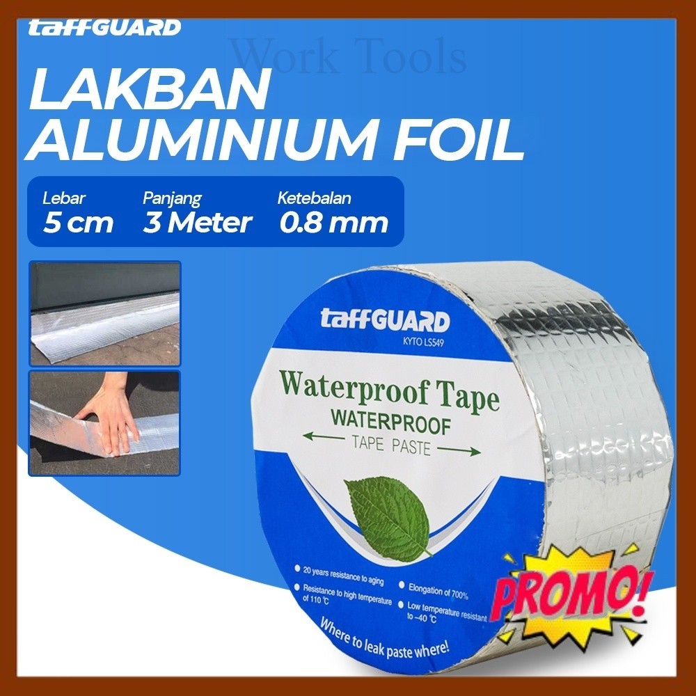 Lakban Aluminium Foil Butyl 0.8 mm Waterproof 5 cm x 3 meter