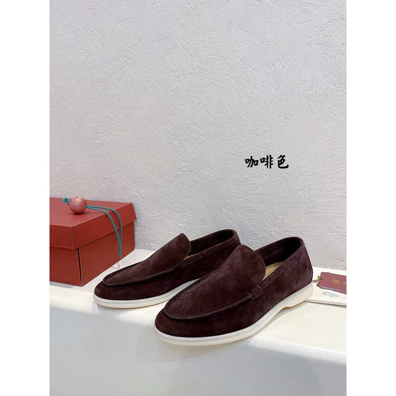 Loro Piana Summer Walk Loafers Sepatu Pria VVIP Quality Coffee