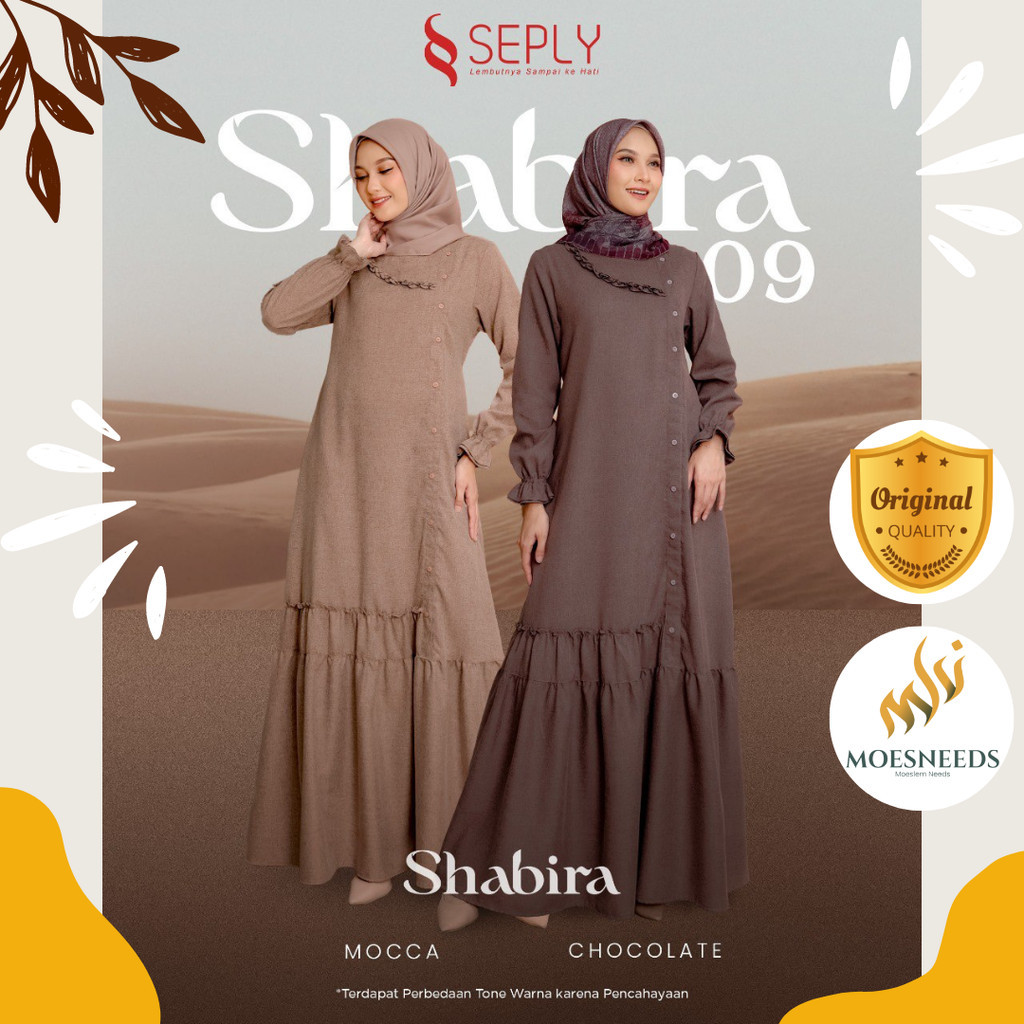 SEPLY Gamis Wanita Polos Kekinian Shabira 09