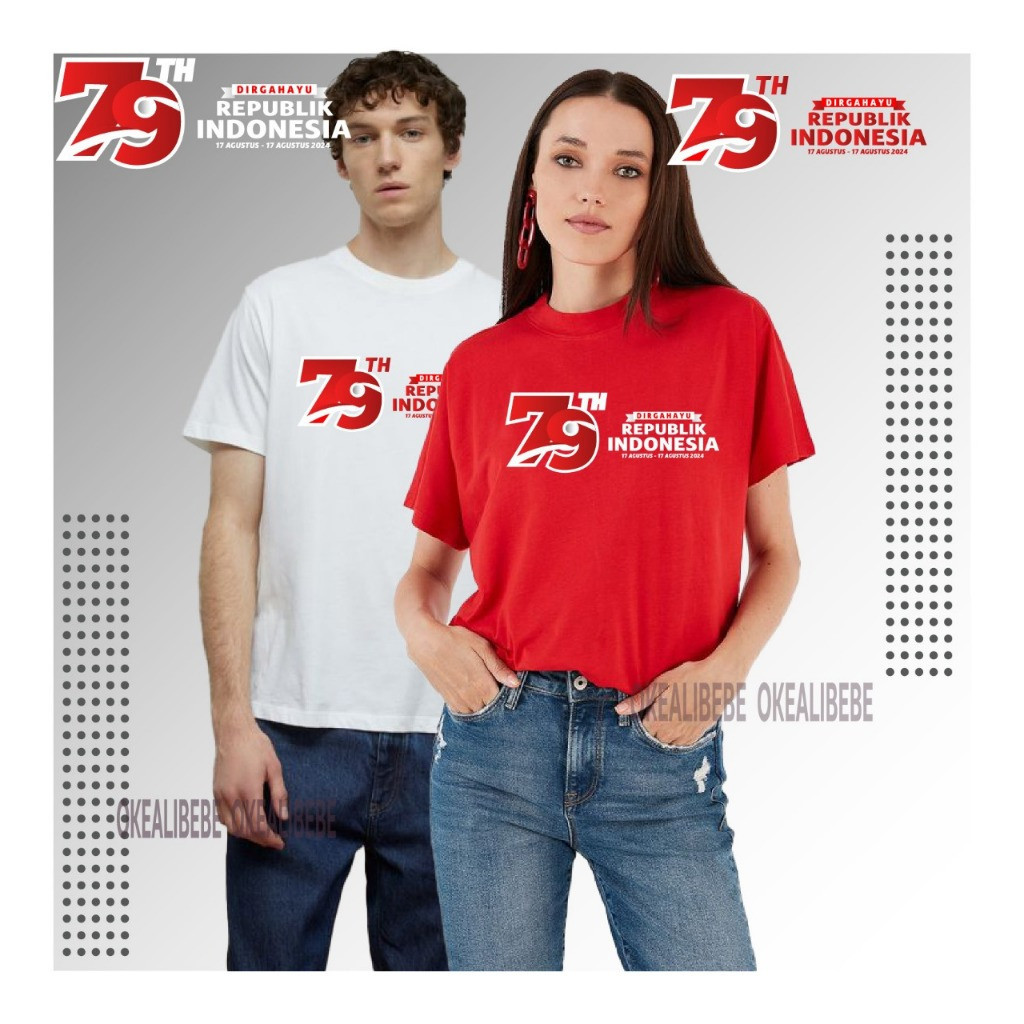 KAOS HUT RI 17 AGUSTUS KAOS WANITA DAN PRIA UKURAN DEWASA HUT RI 79 PAKAIAN WANITA DAN PRIA KAOS OBL
