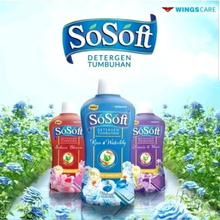 SoSoft detergen cair liquid floral berries fresh natural renceng botol pouch 80ml 700mL/sabun pencuc