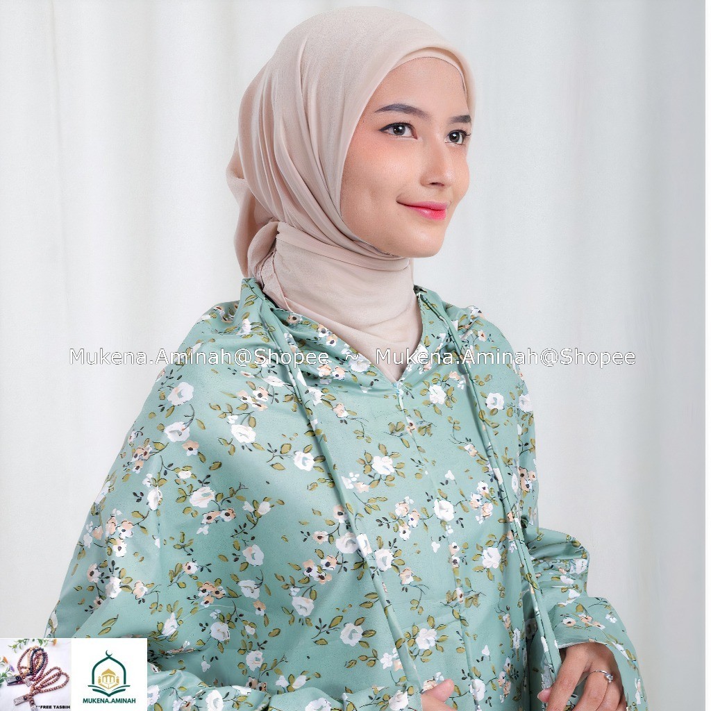 MUKENA DEWASA AZURA HASYA 2IN1 RESLETING TRAVEL KATUN MOTIF