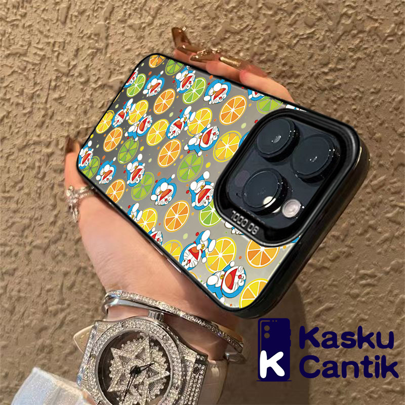 Kasku CASE Doraemon yang lucu jeruk nipis iPhone 14 15 Pro MAX 11 13 12 Pro XR XS MAX 7 8 6S Plus 7P